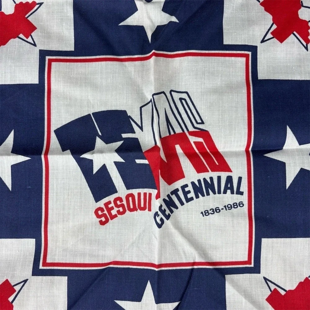 Vintage Texas Sesquicentennial 1836-1986 Bandana Scarf‎ Handkerchief One Size